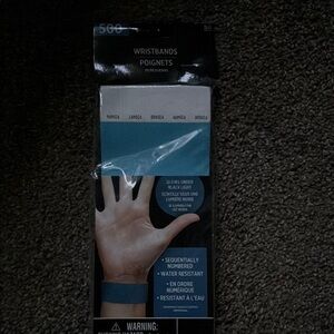 Blue Sequentially Numbered Wristbands